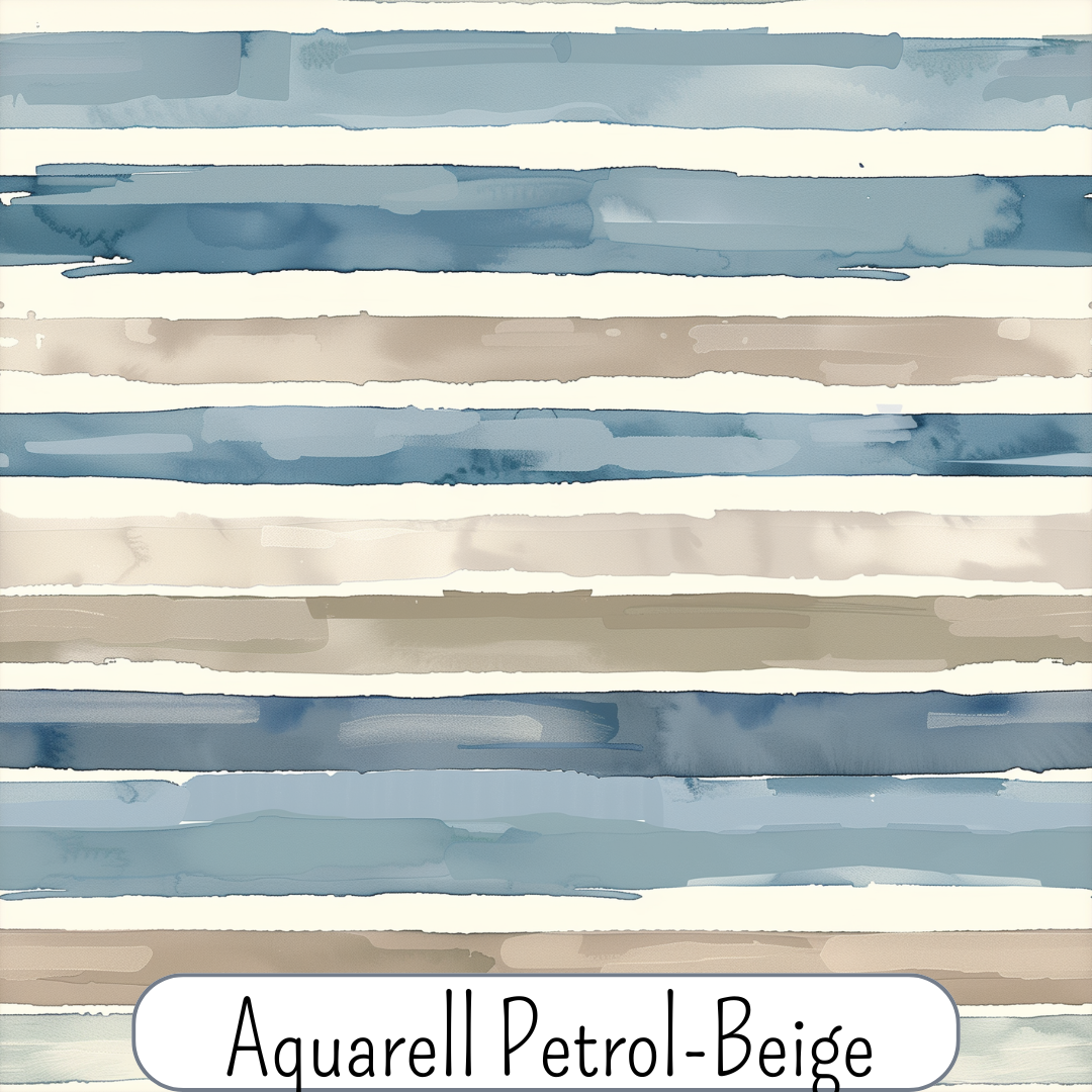 Aquarellstreifen Petrol-Beige