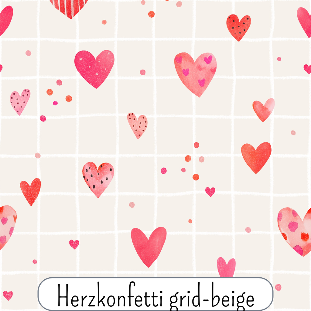 Herzkonfett grid-beige