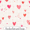 Herzkonfett grid-beige