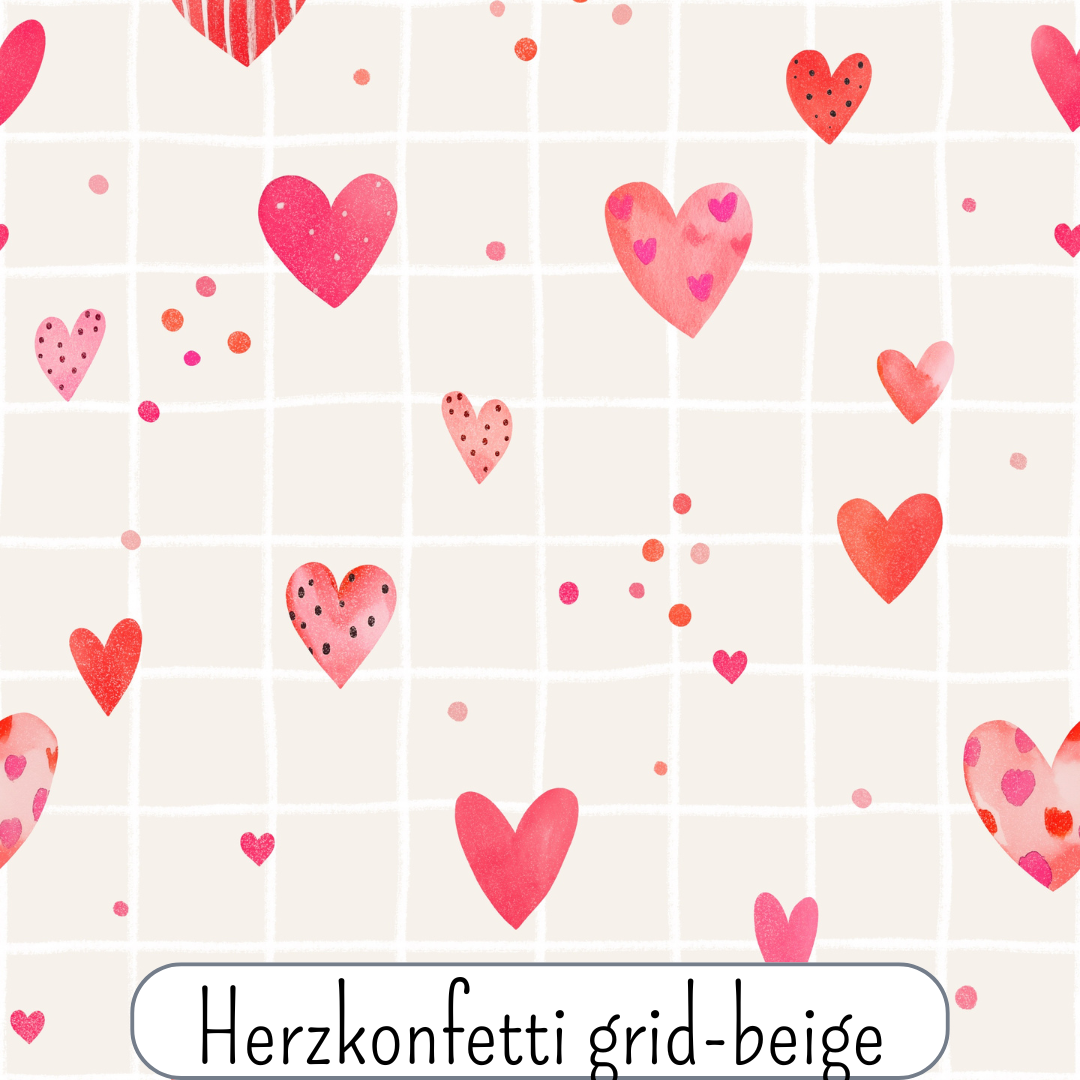 Herzkonfett grid-beige